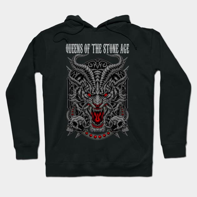 QUEENS OF THE STONE AGE BAND MERCHANDISE Hoodie by Rons Frogss